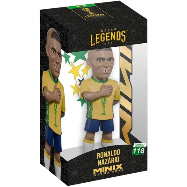 imagen de Figura de acción de futbolista, 12 cm - Leyendas de la Copa del Mundo Brasil Ronaldo en la camiseta 9 1