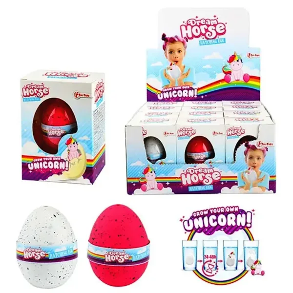 imagen de Figura de unicornio en crecimiento en varios modelos en huevo 1ud 1