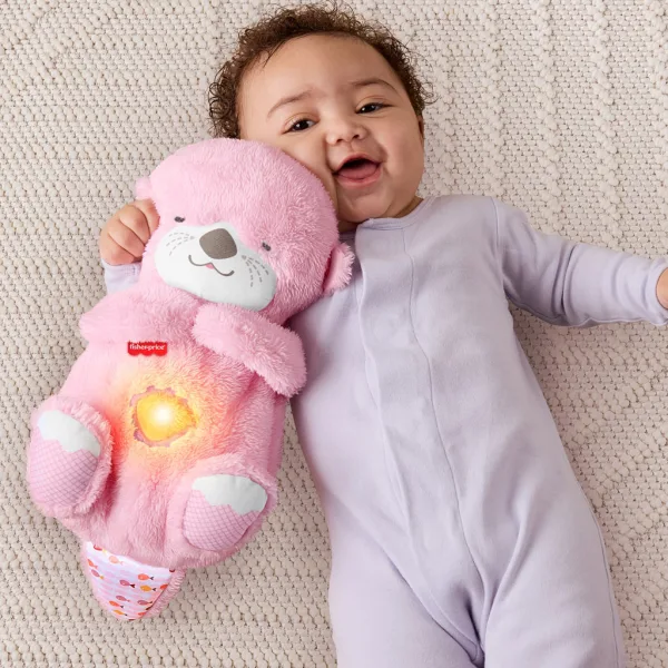 imagen de Fisher-Price: Nutria rosa para dormir con funciones - Mattel 2