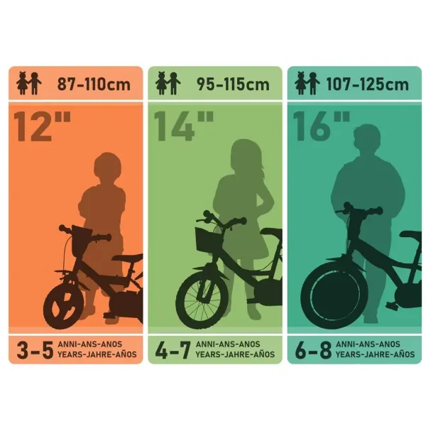 imagen de Flappy 14” bicicleta infantil con cesta y asiento para muñeca en color rosa-blanco – Dino Bikes bicicleta 4