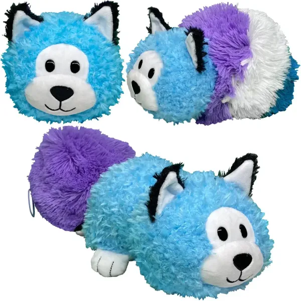 imagen de FlipaZoo: Peluche reversible de gato a husky de 28 cm 2