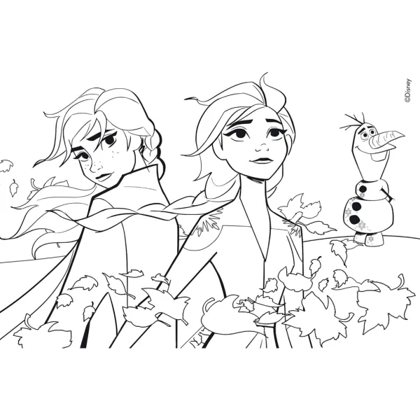 imagen de Frozen 2 2 en 1 rompecabezas y libro para colorear de 24 piezas 50x35cm - Lisciani 3