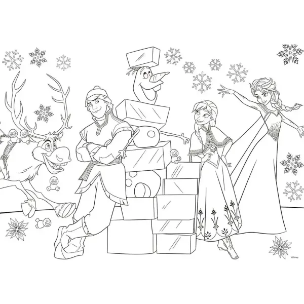 imagen de Frozen 2 en 1 35 piezas maxi puzzle y libro para colorear 70x50cm - Lisciani 2