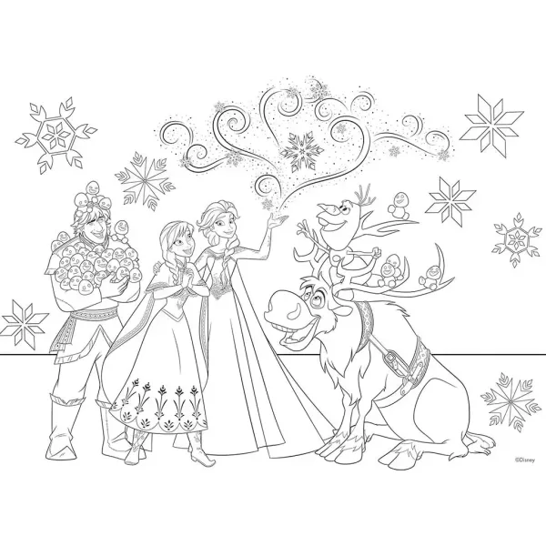 imagen de Frozen 2 en 1 maxi rompecabezas y libro para colorear 70x50cm - Lisciani 2