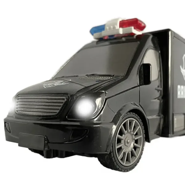 imagen de Furgón de transporte de dinero RC con control remoto con efectos de luz y sonido a escala 1:18 de 20cm 4