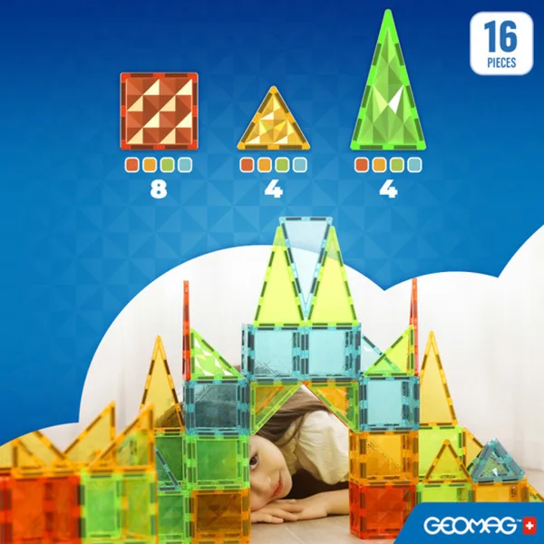 imagen de Geomag: Juegos de Azulejos Magnéticos Gems set de 16 piezas 2