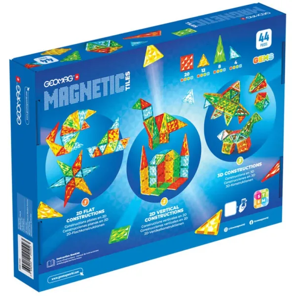 imagen de Geomag Magnetic Tiles Gems juego de construcción magnético de 44 piezas 4