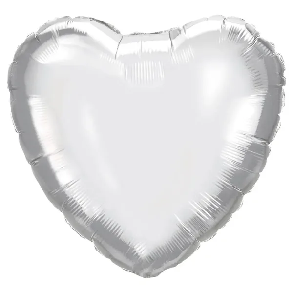 imagen de Globo de foil en forma de corazón – plata 46cm 1