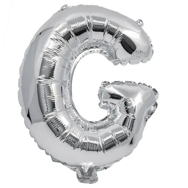 imagen de Globo de foil en forma de letra en color plata – letra G 32cm 1