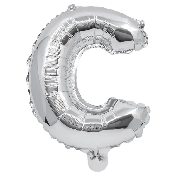 imagen de Globo de foil en forma de letra en color plateado – Letra C 32cm 1