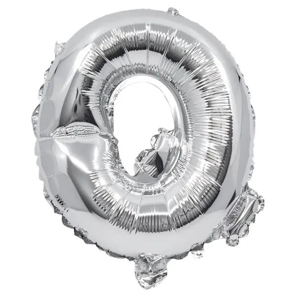 imagen de Globo de foil en forma de letra en color plateado – letra Q 32cm 1
