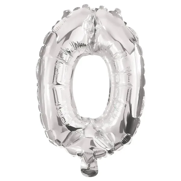 imagen de Globo de foil número 0 en color plateado – 86 cm 1