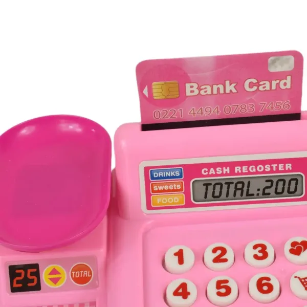 imagen de Happy Shopping: Caja registradora rosa con productos, sonido y accesorios 22x10x15cm 5