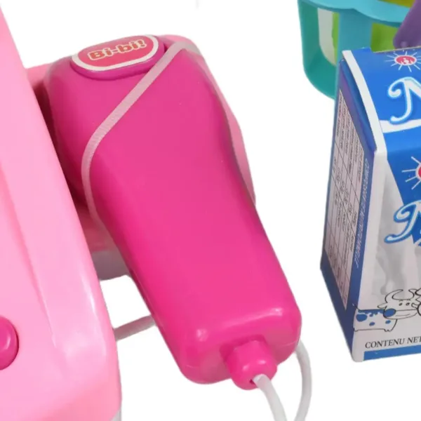 imagen de Happy Shopping: Caja registradora rosa con productos, sonido y accesorios 22x10x15cm 6