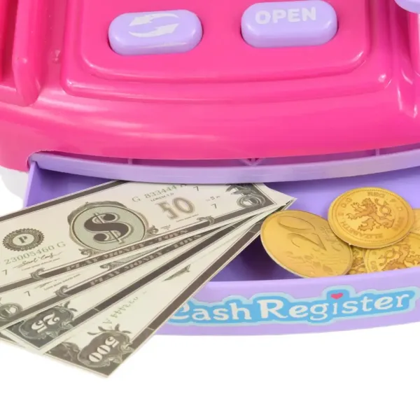 imagen de Happy Shopping: Caja registradora rosa con sonido y accesorios 23x14cm 5