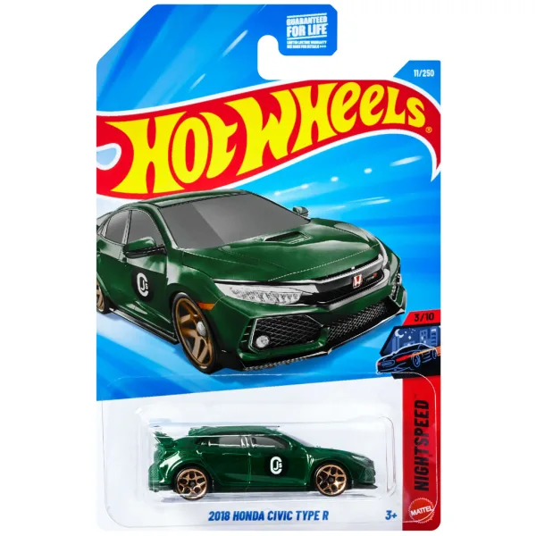 imagen de Hot Wheels: 2018 Honda Civic Type R cochecito verde 1/64 – Mattel 1