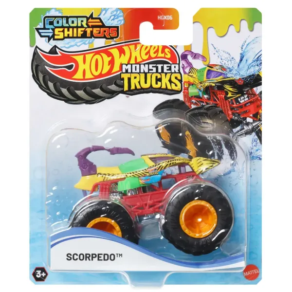 imagen de Hot Wheels Monster Trucks: Cochecito monstruo que cambia de color - Scorpedo - Mattel 1