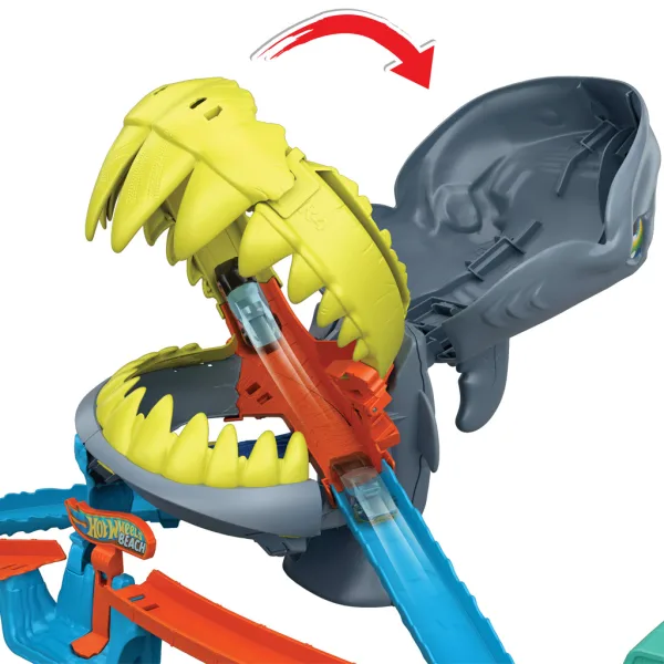 imagen de Hot Wheels: Set de pista de ataque de tiburones con cochecito - Mattel 4