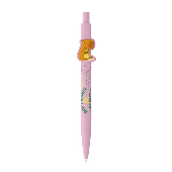 imagen de ICO: Bolígrafo de color rosa pastel con estampado de capibara 1