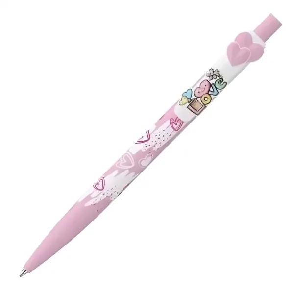 imagen de ICO: Bolígrafo rosa con corazones Love 1