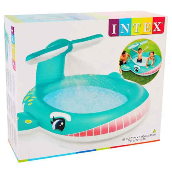 imagen de Intex: Piscina de ballena con chorros 201x196x91cm 2