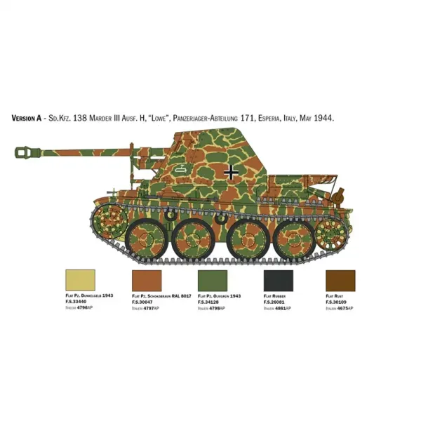 imagen de Italeri 1/35 Marder III Ausf. H Sd.Kfz.138 modelo de tanque 3
