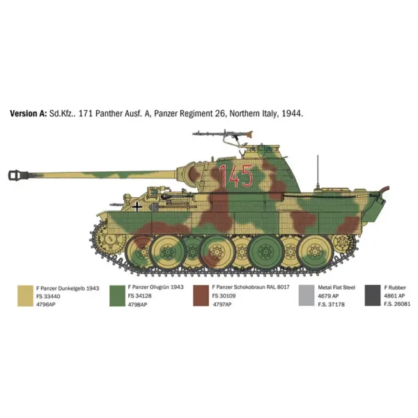 imagen de Italeri 1/35 Sd.Kfz. 171 Panther Ausf. A modelo de tanque 3