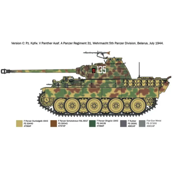 imagen de Italeri 1/72 Pz. Kpfw. V Panther Ausf. A tanque modelo 5