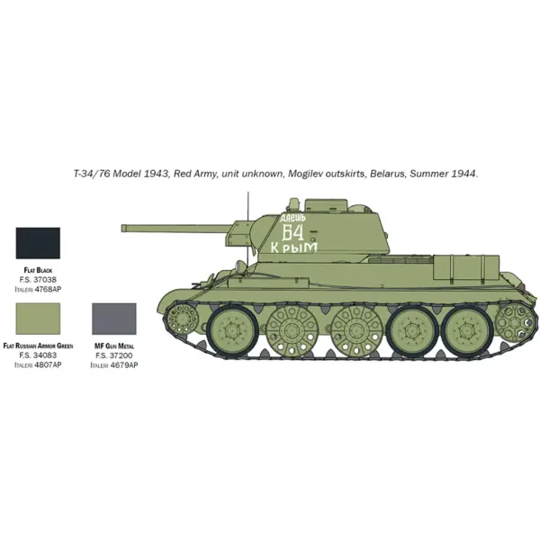 imagen de Italeri 1/72 T-34/76 Modelo 1943 tanque maqueta 5