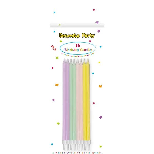 imagen de Juego de 16 velas de cumpleaños en colores pastel 1