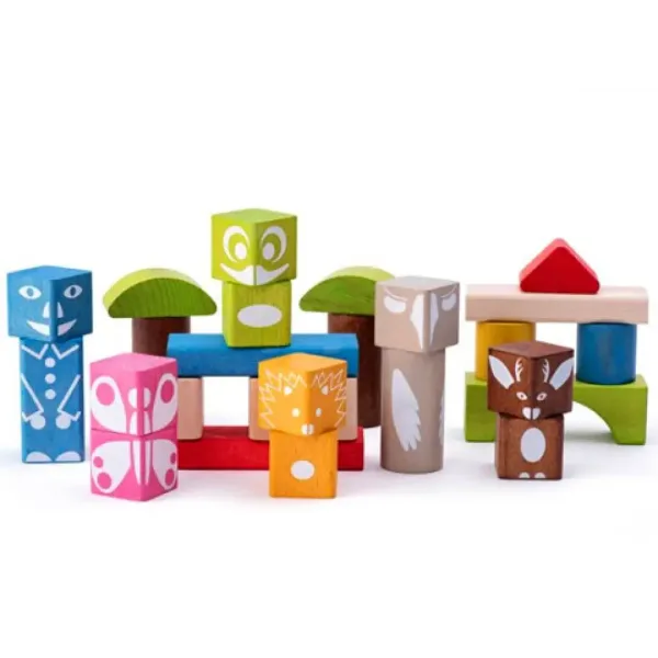 imagen de Juego de bloques de madera de colores 26 piezas 1