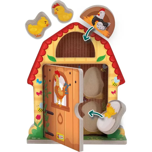 imagen de Juego de desarrollo de habilidades Montessori de madera «Familia de gallinas de granja» - Lisciani 2