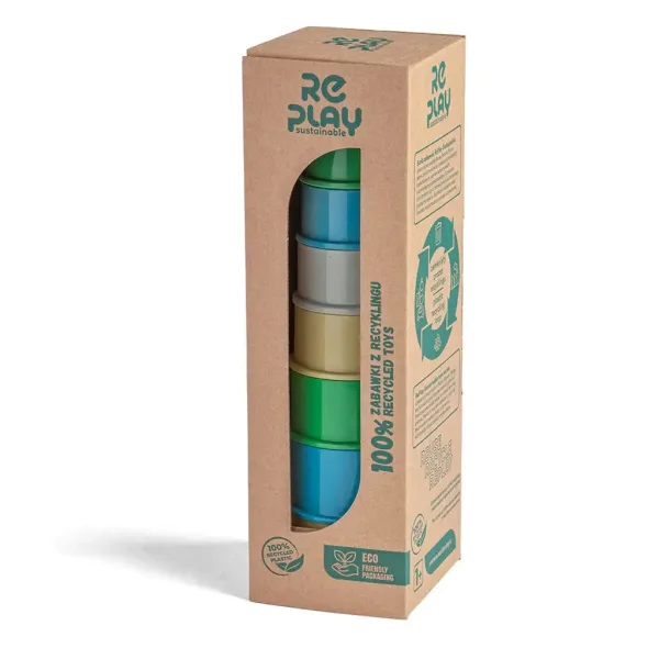 imagen de Juego de pirámide de tazas de construcción de 8 piezas de RePlay reciclado 2