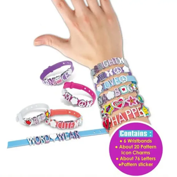 imagen de Juego de pulseras de creador para niñas con cuentas de letras 2