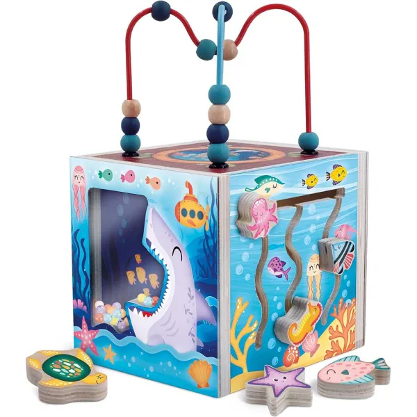 imagen de Juego sensorial de desarrollo de habilidades Montessori de madera - Vida submarina - Lisciani 3