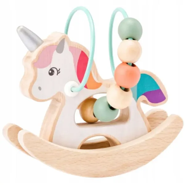 imagen de Juguete de bebé de madera con unicornio - Woodyland 1