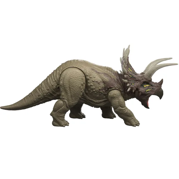 imagen de Jurassic World: Dinosaurio Triceratops atacante con sonido y luz – Mattel 2