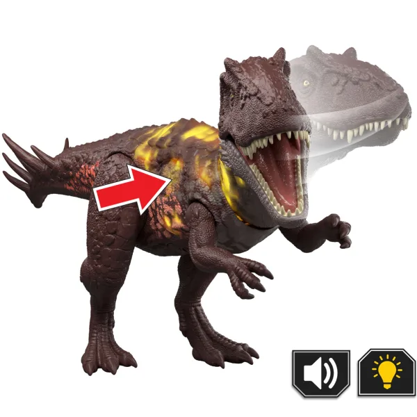 imagen de Jurassic World: Metriacanthosaurus dinosaurio atacante con sonido y luz – Mattel 3