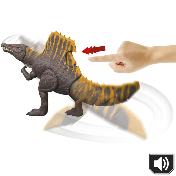 imagen de Jurassic World: Renacimiento Tail Thrasher Spinosaurus figura de dinosaurio colosal - Mattel 2