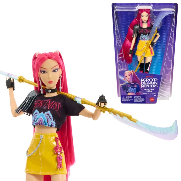 imagen de K-Pop Cazadores de Demonios: Mira muñeca de moda con arma – Mattel 2