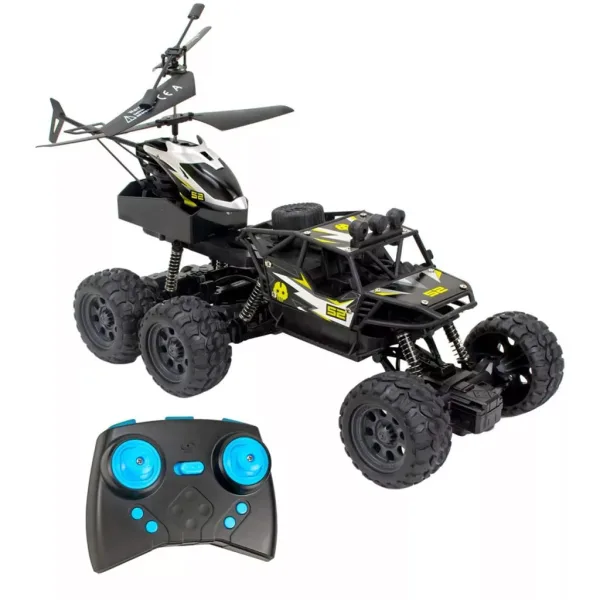 imagen de KOO: Kokan 052 coche todoterreno teledirigido y helicóptero 2 en 1 set de juego con luz LED 2