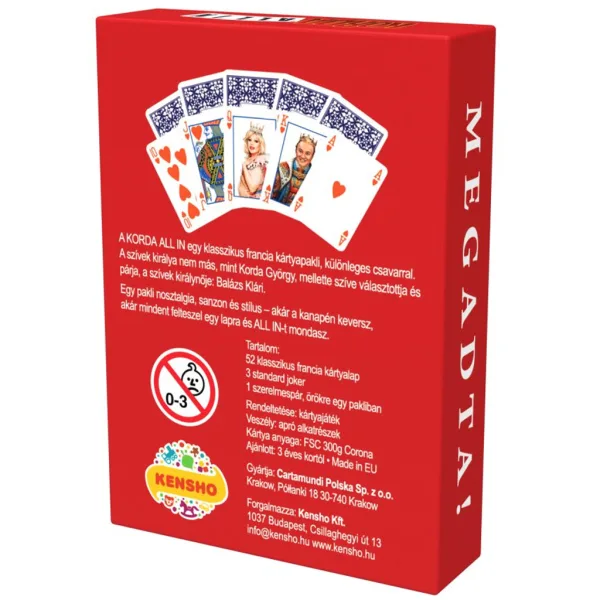 imagen de Korda All-in Clásico baraja francesa (52 cartas + 3 Joker) 2