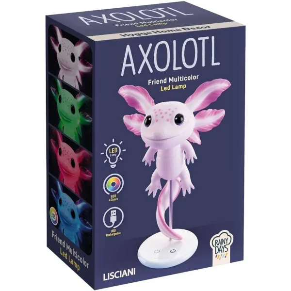 Lámpara de noche LED Axolotl multicolor Rainy Days - Lisciani