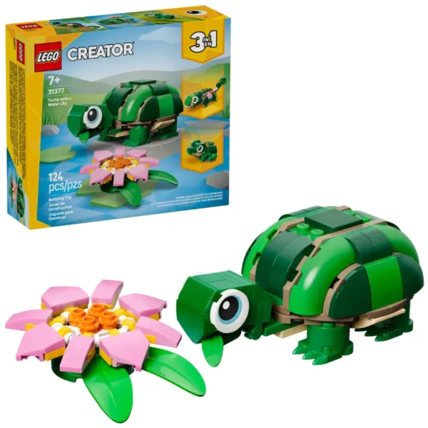 imagen de LEGO® Creator: Tortuga con una flor de lirio de agua (31377) 1