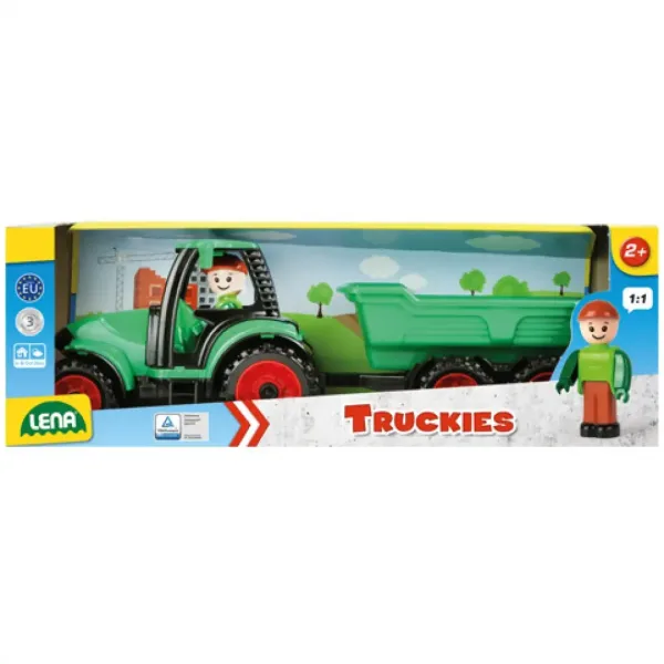 imagen de LENA: Camiónes tractor con remolque y figura 36cm 2