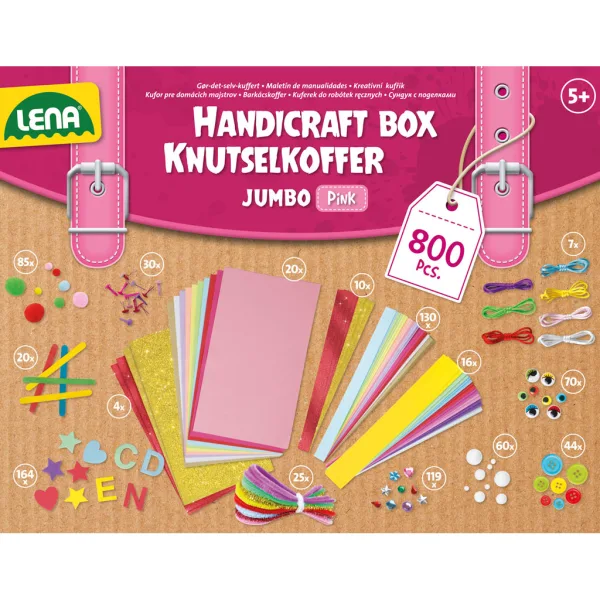 imagen de LENA: Jumbo rosa maletín de manualidades 800 piezas 3