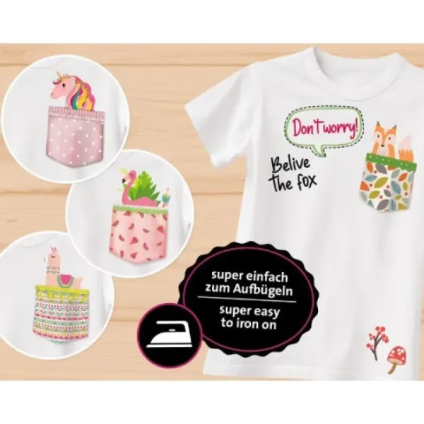 imagen de LENA: ¡Personaliza tu camiseta! - Set creativo de decoración de camisetas con bolsillos 2