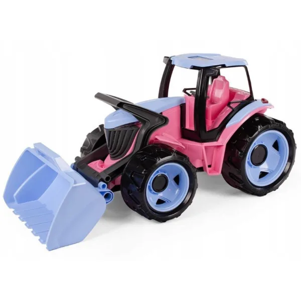 imagen de Lena: Tractor gigante con pala cargadora en color rosa de 62 cm 1