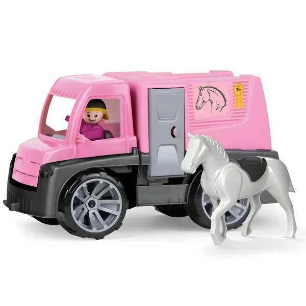 imagen de LENA: Truxx Camión Rosa de Transporte de Caballos con Caballo y Figura 2