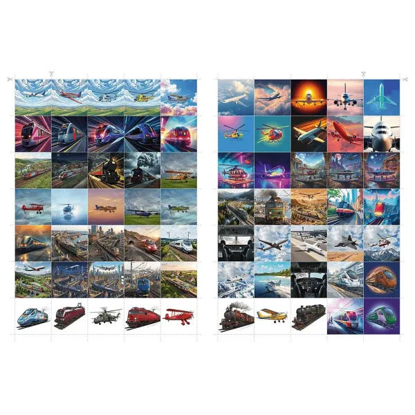 imagen de Libro para colorear de trenes y aviones con pegatinas - Trefl 2